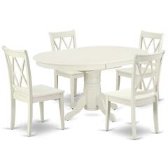 Dining Room Set Linen White, AVCL5-LWH-W