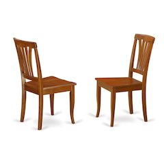 Solid Wood Traditional Dining Chair, Saddle Brown, Set of 2
