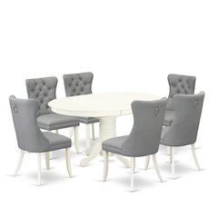 7 Piece Dining Set Consists of an Oval Kitchen Table with Butterfly Leaf