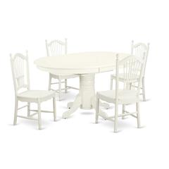 Dining Room Set Linen White, AVDO5-LWH-W