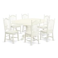 Dining Room Set Linen White, AVDO7-LWH-W