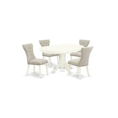 Dining Room Set Linen White, AVGA5-LWH-35