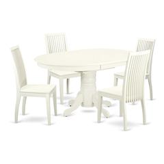 Dining Room Set Linen White, AVIP5-LWH-W