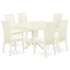 Dining Room Set Linen White, AVIP7-LWH-C