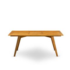 East West Furniture BDETRNA  Modern Coffee Table and Rectangular Top with Wood 4 legs - Natural Oil Finish