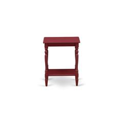 East West Furniture BF-13-ET Modern End Table with Open Storage Shelf - Wood Nightstand for Small Spaces, Stable and Sturdy Constructed - Burgundy Finish