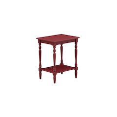 Modern End Table, Burgundy Finish, Open Shelf, Nightstand, Wood
