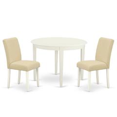 Dining Room Set Linen White, BOAB3-LWH-02