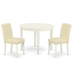 Dining Room Set Linen White, BOAB3-LWH-64