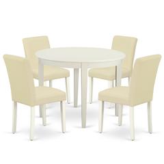 Dining Room Set Linen White, BOAB5-LWH-64