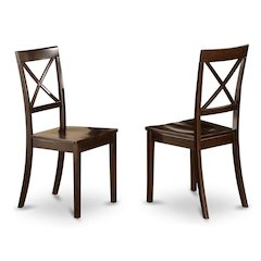 Solid Wood X-Back Dining Chairs with Wood Seat for Dining Room, Set of 2