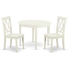 Dining Room Set Linen White, BOCL3-LWH-W