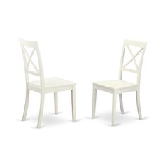 Solid Wood Farmhouse Dining Chairs with X-Back for Dining Room, Set of 2