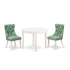 3 Piece Modern Dining Table Set Contains a Round Kitchen Table