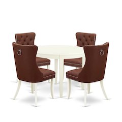 5 Piece Dining Set for Small Spaces Consists of a Round Kitchen Table