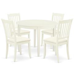 Dining Room Set Linen White, BODA5-WHI-C