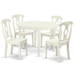 Dining Room Set Linen White, BOKE5-LWH-W