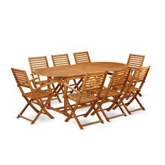 Wooden Patio Set Natural Oil, BSBS9CANA