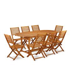 Wooden Patio Set Natural Oil, BSBS9CWNA
