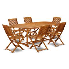 Wooden Patio Set Natural Oil, BSCM7CANA