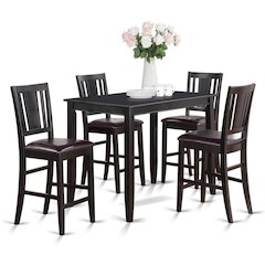 Elegant Counter Height Dining Table Set for 4 with Chairs – Black