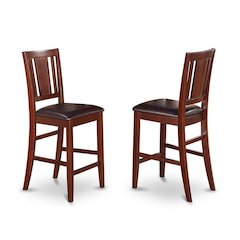 Elegant Wooden Bar Stools – Counter Height Chairs with Back, Set of 2