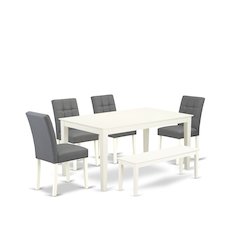 6 Piece Dining Table Set contain A Modern Table a Wooden Bench