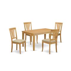 CAAV5-OAK-C 5 PC Small Kitchen Table set - Kitchen Table and 4 dinette Chairs