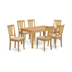 CAAV7-OAK-C 7 Pc Dinette set - Dinette Table and 6 Dining Chairs