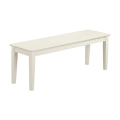 Wooden Dining Bench with Linen-Upholstered Seat for Bedroom or Entryway, White