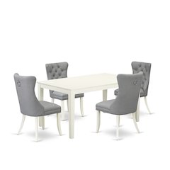 5 Piece Kitchen Table Set for 4 Consists of a Rectangle Dining Table