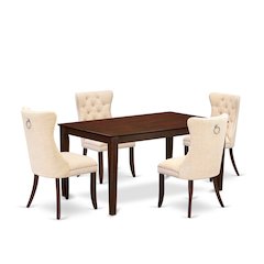 5 Piece Kitchen Table & Chairs Set Consists of a Rectangle Modern Dining Table