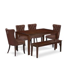 6 Piece Dining Room Set Consists of a Rectangle Solid Wood Table