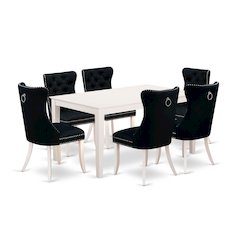 7 Piece Dinette Set Consists of a Rectangle Modern Dining Table