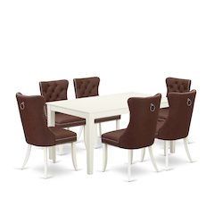 7 Piece Modern Dining Table Set Consists of a Rectangle Kitchen Table