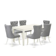 7 Piece Dining Table Set Contains a Rectangle Modern Dinette Table