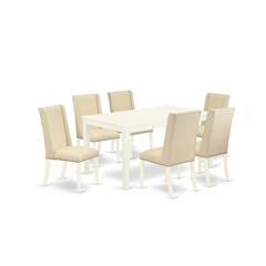 Dining Room Set Linen White, CAFL7-LWH-01
