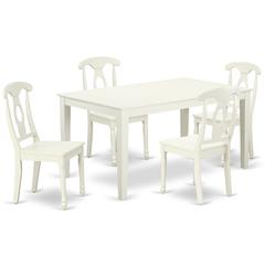 Dining Room Set Linen White, CAKE5-LWH-W