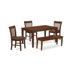 CANO5C-MAH-C 5 Pc Dining room set-Dining Table and 4 Dining Chairs