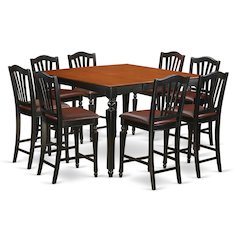 9 PC counter height set- Square Counter height Table and 8 Stools