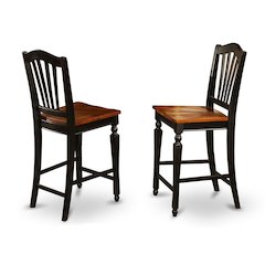 Elegant Counter Height Chairs – Wooden Bar Stools with Backs, Set of 2