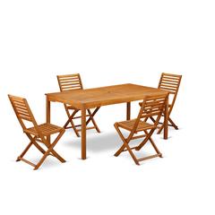 Wooden Patio Set Natural Oil, CMBS5CWNA