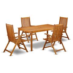 Wooden Patio Set Natural Oil, CMCN5NC5N