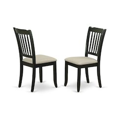 Upholstered High Back Parsons Dining Chair for Kitchen or Dining Room, Black, Set of 2