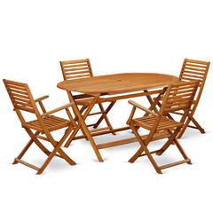Wooden Patio Set Natural Oil, DIBS5CANA