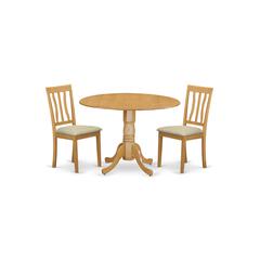 DLAN3-OAK-C 3 PcTable and chair set - Kitchen dinette Table and 2 Kitchen Chairs