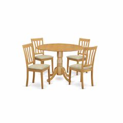 DLAN5-OAK-C 5 PC Dinette Table set - Dining Table and 4 Dining Chairs