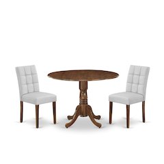 3 Piece Mid Century Modern Dining Set contain A Wood Table
