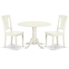 Dining Room Set Linen White, DLAV3-LWH-W