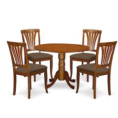 Compact 5-Piece Dining Room Table Set – Round Table & 4 Chairs